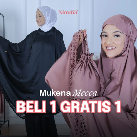 B1G1 - Mukena  Dewasa Silky Laser Cut - MECCA BLACK dan MECCA BLUSH